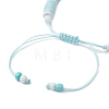 Adjustable Synthetical Turquoise & Porcelain & Natural Howlite Beaded Braided Bead Bracelets for Women BJEW-JB11710-4