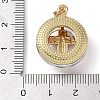 Brass Micro Pave Cubic Zirconia with Glass Pendents KK-Q815-01G-06-3