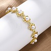 Flower Brass Link Bracelets BJEW-G740-01G-3