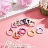 WADORN 12Pcs 12 Colors Spray Painted Alloy Spring Gate Rings FIND-WR0010-43-4