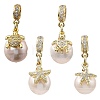 Brass Micro Pave Clear Cubic Zirconia European Dangle Charms PALLOY-JF05895-01-1