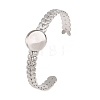 304 Stainless Steel Leaf Cuff Bangle Making STAS-F366-10A-P-1