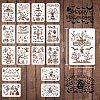 Plastic Drawing Painting Stencils Templates Sets DIY-WH0172-204-2