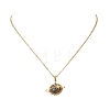 Natural Labradorite Copper Wire Wrapped Planet Pendant Brass Cable Chain Necklaces for Women NJEW-TA00260-04-2
