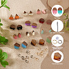 DIY 12 Pairs 12 Style Two Tone Resin & Walnut Wood Stud Earring Findings DIY-CW0001-35-13