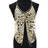 Polyester with PVC Coin Tassel Chest Body Chains for Sexy Dress AJEW-WH0481-477-1