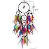 Iron Woven Web/Net with Feather Cotton Cord Wind Chime Pendant Decorations PW-WG20988-01-2