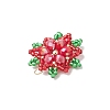 Christmas Glass Seed Beaded Snowflake Pendants PALLOY-MZ00800-4