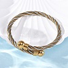 304 Stainless Steel Torque Bangles for Women BJEW-P310-20GP-2