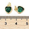 Real 18K Gold Plated Brass Inlaid Cubic Zirconia Charms ZIRC-L100-074G-07-3