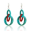 Acrylic Oval with Ring Dangle Earrings FS-WG43E6C-03-1
