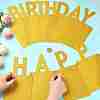 Paper Glitter Happy Birthday Photo Hanging Banner DIY-FZC0002-04C-5