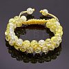 Sparkling Round Glass Braided Bead Bracelet BJEW-SW00082-02-8