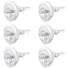 3 Pairs 925 Sterling Silver Screw Ear Nuts STER-BBC0009-74B-1