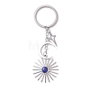 Stainless Steel with Natural Gemstone Pendants Keychain KEYC-JKC00776-M-4