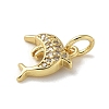Brass Micro Pave Clear Cubic Zirconia Pendants LS-KK-U046-02G-05-2