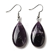 Natural & Synthetic Mixed Gemstone Teardrop Dangle Earrings EJEW-E296-06P-B-2