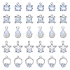 SUPERFINDINGS 30Pcs 5 Styles Alloy Cubic Zirconia Pendants ZIRC-FH0001-48-1