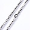 304 Stainless Steel Box Chain Necklaces NJEW-F227-09P-09-2