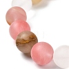 Colorful Tigerskin Glass Round Beads Stretch Bracelet for Teen Girl Women BJEW-JB06939-03-4