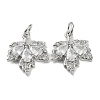 Rack Plating Brass Clear Cubic Zirconia Pendants KK-B078-02P-01-1