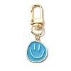Smiling Face Enamel Pendant Decorations LS-KEYC-WH0036-08LG-01-1