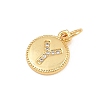 Brass Micro Pave Clear Cubic Zirconia Charms CU-CBA56CE-12G-Y-2