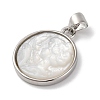 Natural White Shell Carved Cameo Lady Pendants KK-D537-01P-03-2