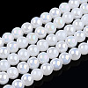 Electroplate Imitation Jade Glass Beads Strands GLAA-T032-J10mm-AB01-1