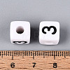 Opaque Acrylic European Large Hole Beads SACR-N020-01B-04-4