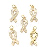 Brass Micro Pave Clear Cubic Zirconia Pendants ZIRC-L100-119G-1