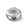 Valentine's Day Brass Micro Pave Clear Cubic Zirconia Beads KK-K361-06P-2