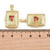 Brass & Glass Locket Pendants CU-CBA415D-03G-3