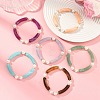 Duo Tone Acrylic Curved Tube Beaded Stretch Bracelets BJEW-JB14276-1