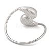 Non-Tarnish 304 Stainless Steel Grooved Teardrop Bangles BJEW-M042-02P-3