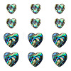 12Pcs 2 Styles Natural Abalone Shell/Paua Shell Beads SHEL-TA0001-41-2