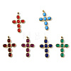 Brass Glass Pendants KK-Z155-09G-02-1