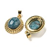 Natural Apatite Oval Pendants G-B079-02G-06-2