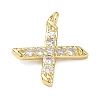 Brass Micro Pave Clear Cubic Zirconia Pendants KK-I476-01G-X-2