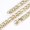 Ion Plating(IP) 304 Stainless Steel Figaro Chain Bracelets BJEW-P236-18G-2