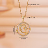 Brass Micro Pave Clear Cubic Zirconia with Natural White Shell Pendant 304 Stainless Steel Cable Chain Necklaces for Women WGAF233-09-1