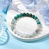 8mm Round Natural Flower Amazonite & Imperial Jasper & Quartz & Dyed Crackle Agate Beaded Stretch Bracelets BJEW-TA00514-03-2