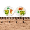Ocean Printed Natural Freshwater Shell Flat Round Beads SHEL-A006-13I-3