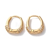Oval Brass Micro Pave Cubic Zirconia Hoop Earrings for Women EJEW-B056-07G-2