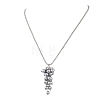 Electroplate Synthetic Non-magnetic Hematite Round Cluster Pendant 304 Stainless Steel Box Chain Necklaces NJEW-JN05888-2