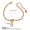 304 Stainless Steel Micro Pave Clear Cubic Zirconia Charm Bracelets WG4D47F-18-1
