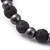 Natural Lava Rock Beads Stretch Bracelets BJEW-JB04802-01-4