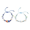 Glass Braided Beaded Bracelets BJEW-MZ00301-2