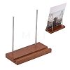Wood Vinyl Record Slotted Display Stands with Stainless Steel Support ODIS-WH0043-344A-1