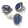 Natural Lapis Lazuli Adjustable Rings RJEW-I108-01AS-10-5